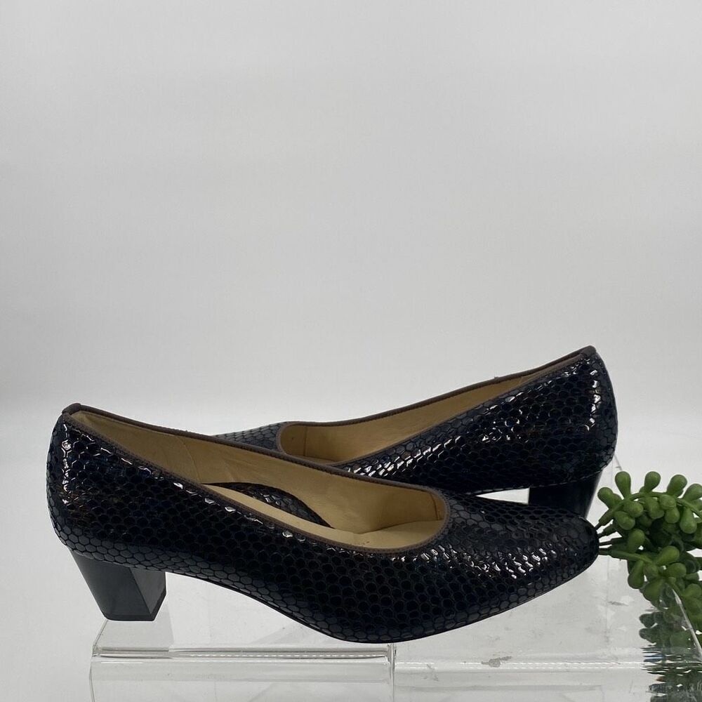 Ara Ladies Slip-On ‎ Crocodile Low Heel Comfort Pump Brown New US Size 8.5